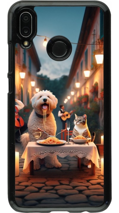 Huawei P20 Lite Case Hülle - Valentin 2024 Hund & Katze Kerzenlicht