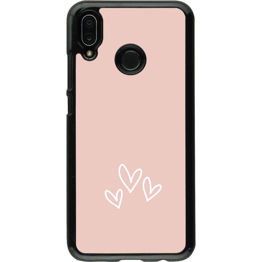Huawei P20 Lite Case Hülle - Valentine 2023 three minimalist hearts