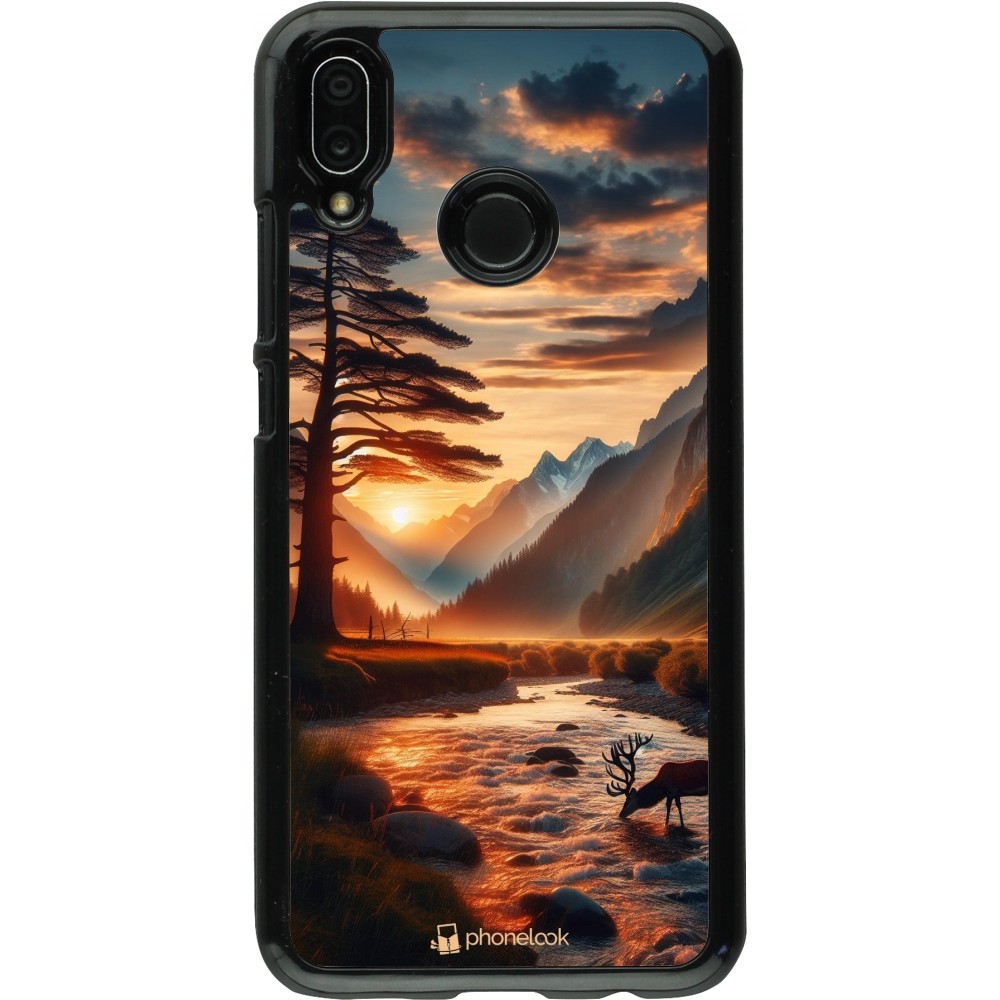 Coque Huawei P20 Lite - Valley Sunset Deer Tree