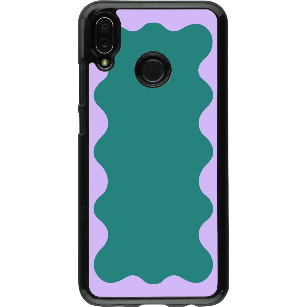 Huawei P20 Lite Case Hülle - Wavy Rectangle Green Purple