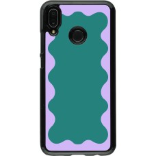 Huawei P20 Lite Case Hülle - Wavy Rectangle Green Purple