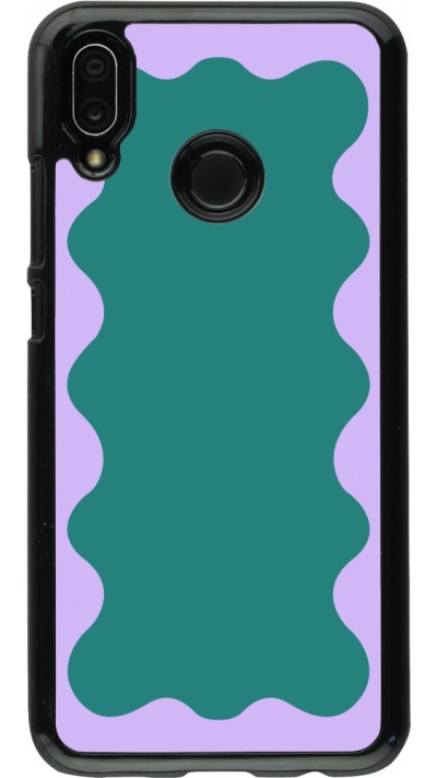Huawei P20 Lite Case Hülle - Wavy Rectangle Green Purple