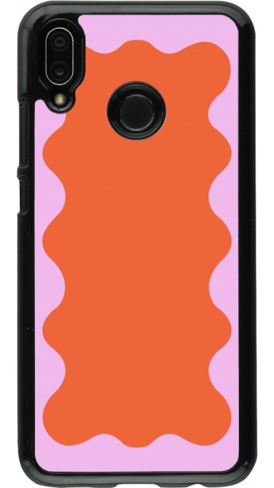 Huawei P20 Lite Case Hülle - Wavy Rectangle Orange Pink