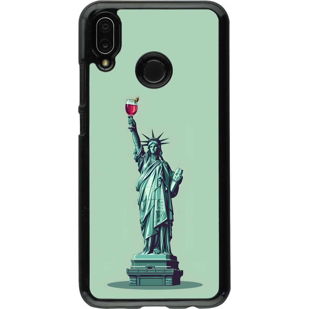 Coque Huawei P20 Lite - Wine Statue de la liberté avec un verre de vin