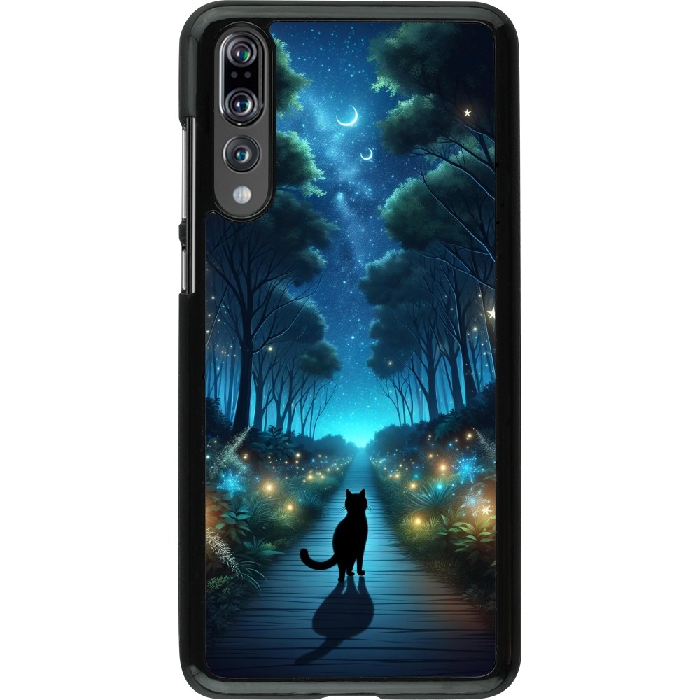 Huawei P20 Pro Case Hülle - Schwarze Katze Spaziergang