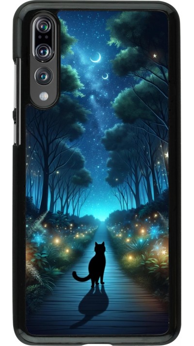 Coque Huawei P20 Pro - Chat noir promenade