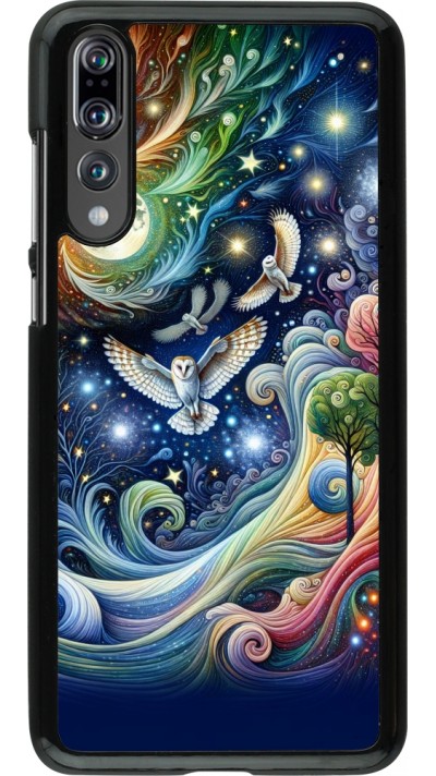 Coque Huawei P20 Pro - hibou volant floral