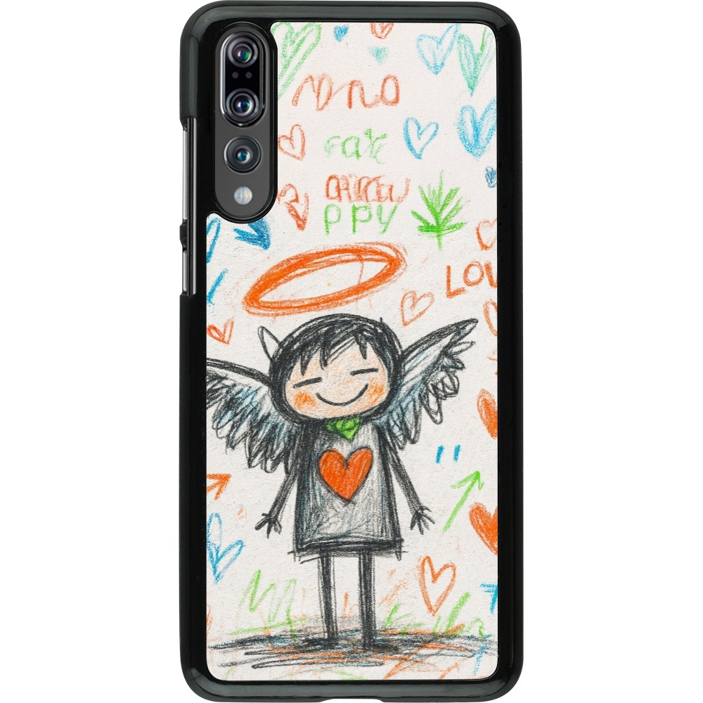 Coque Huawei P20 Pro - Little Angel Sketch Love