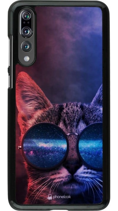 Coque Huawei P20 Pro - Red Blue Cat Glasses
