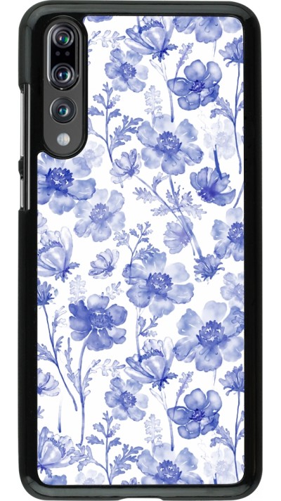 Huawei P20 Pro Case Hülle - Spring 23 watercolor blue flowers