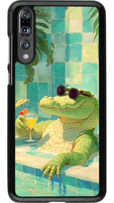 Coque Huawei P20 Pro - Crocodile in the swimming pool Summer 2026