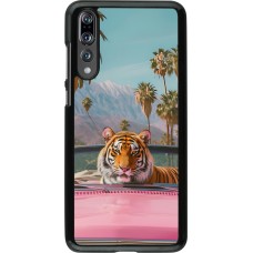 Huawei P20 Pro Case Hülle - Tiger Auto rosa