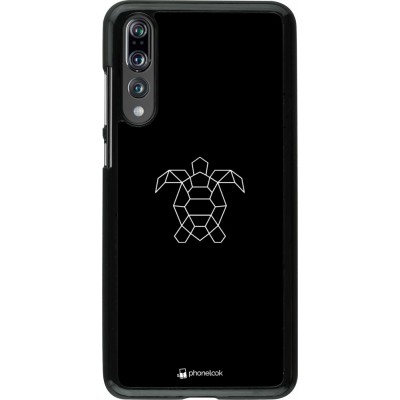 Coque Huawei P20 Pro - Turtles lines on black