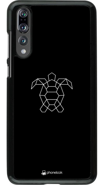 Coque Huawei P20 Pro - Turtles lines on black