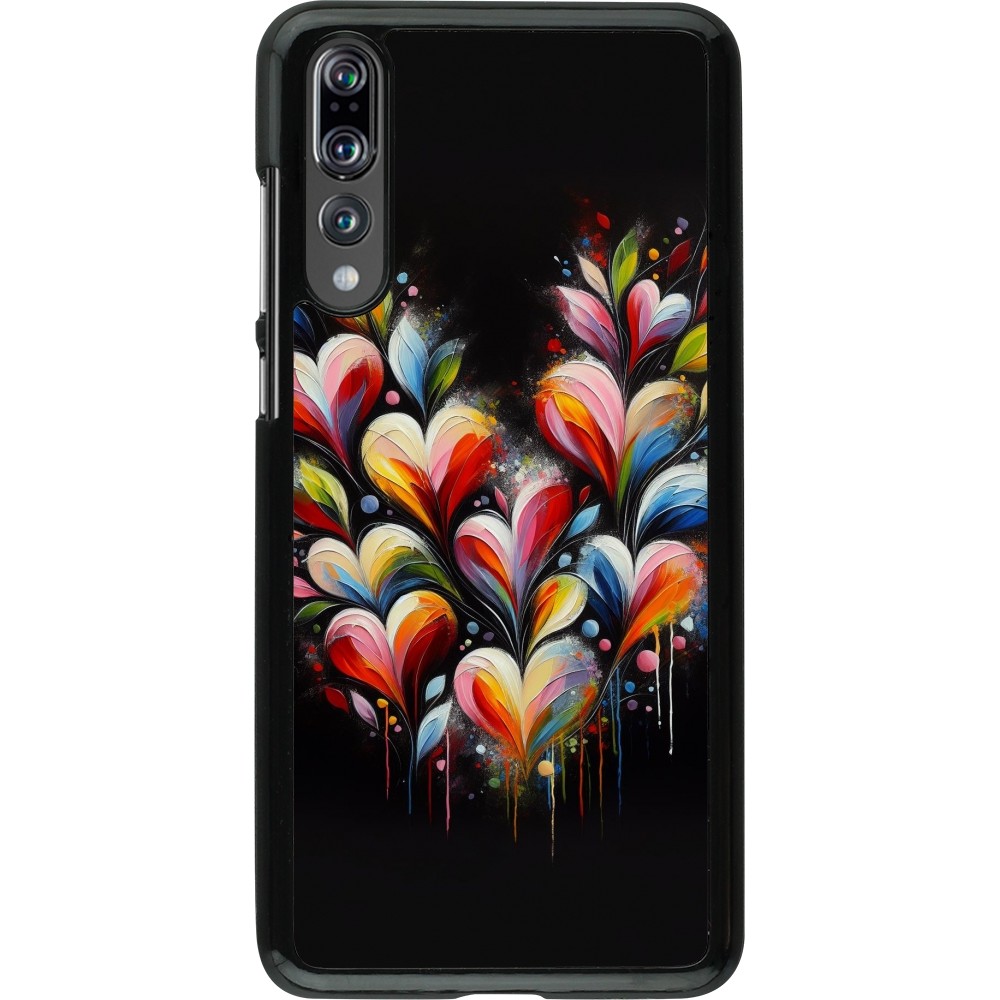 Huawei P20 Pro Case Hülle - Valentin 2024 Schwarzes Herz Abstrakt