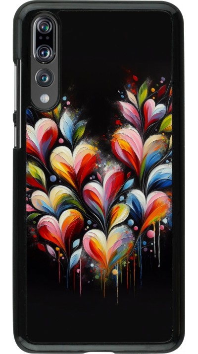 Coque Huawei P20 Pro - Valentine 2024 Coeur Noir Abstrait