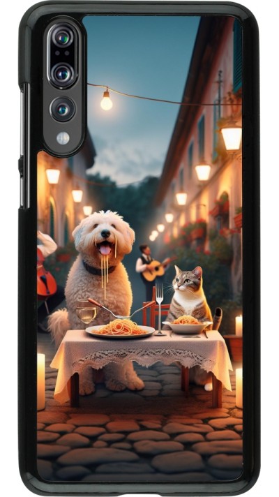 Huawei P20 Pro Case Hülle - Valentin 2024 Hund & Katze Kerzenlicht