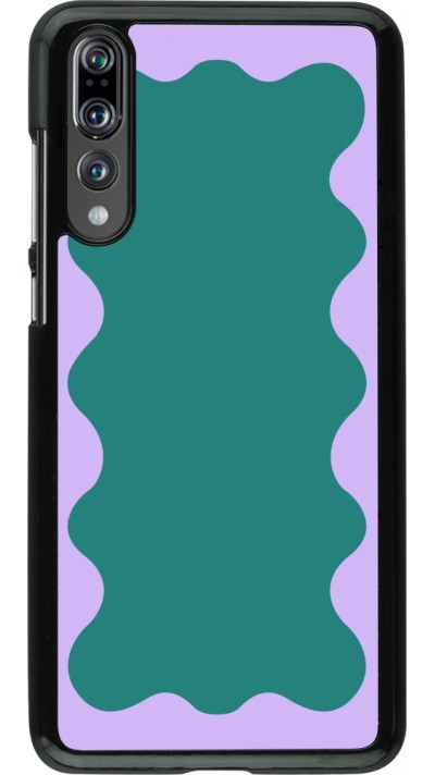 Huawei P20 Pro Case Hülle - Wavy Rectangle Green Purple