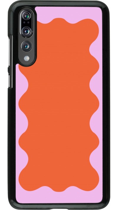 Huawei P20 Pro Case Hülle - Wavy Rectangle Orange Pink