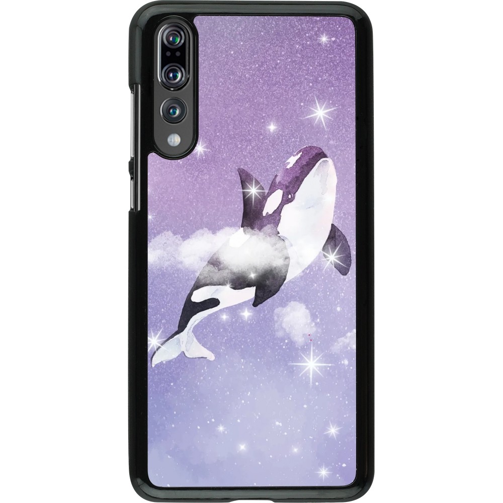 Coque Huawei P20 Pro - Whale in sparking stars