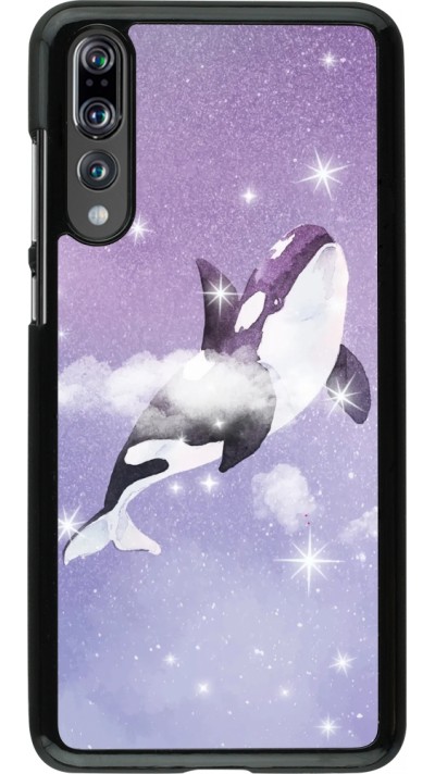 Coque Huawei P20 Pro - Whale in sparking stars