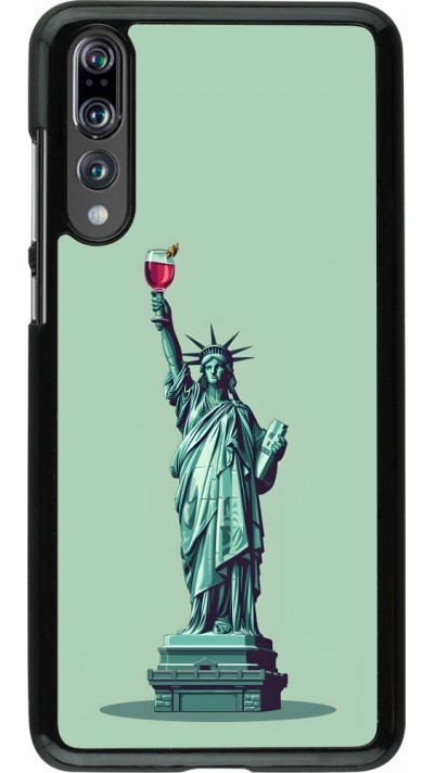 Coque Huawei P20 Pro - Wine Statue de la liberté avec un verre de vin