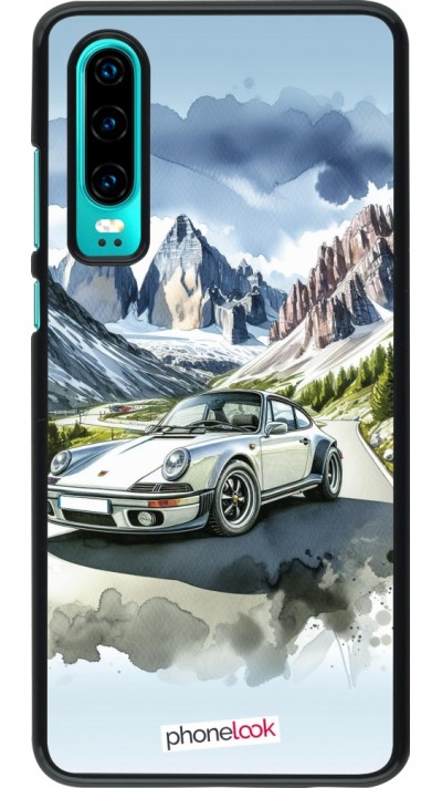 Coque Huawei P30 - Porsche 911 Mountain Watercolor