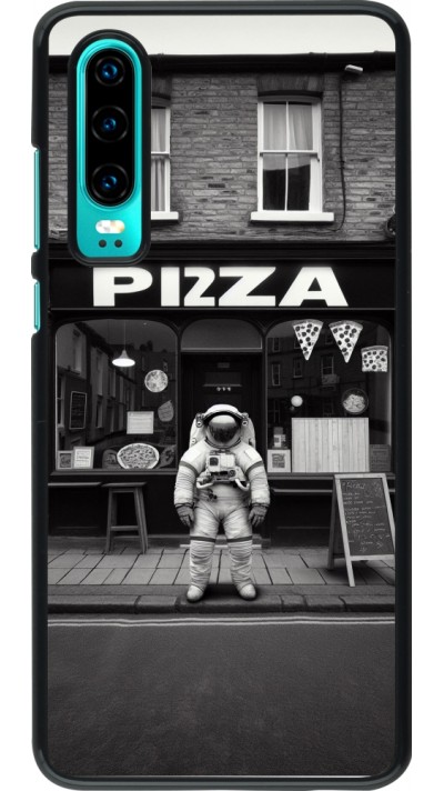 Coque Huawei P30 - Astronaute devant une Pizzeria