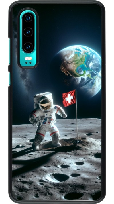 Coque Huawei P30 - Astro Suisse sur lune