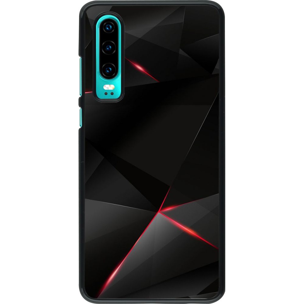 Coque Huawei P30 - Black Red Lines