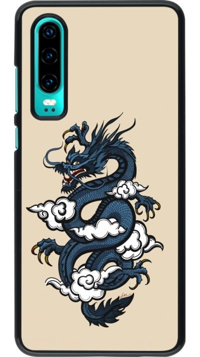 Huawei P30 Case Hülle - Blue Dragon Tattoo