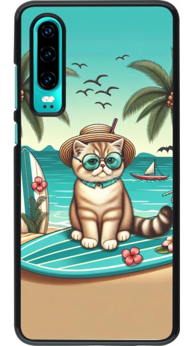 Coque Huawei P30 - Chat Surf Style