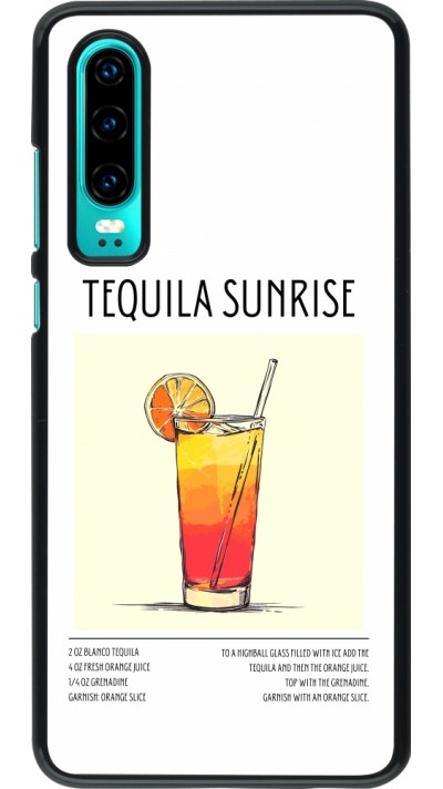 Huawei P30 Case Hülle - Cocktail Rezept Tequila Sunrise
