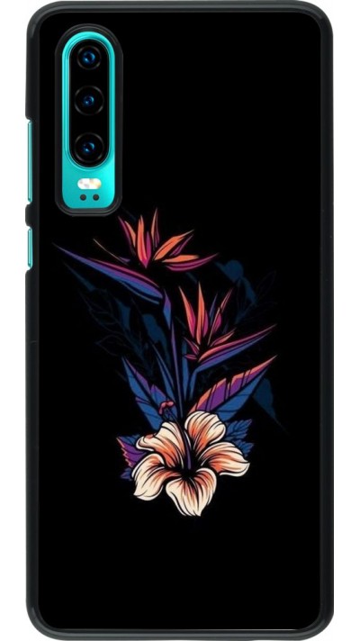 Hülle Huawei P30 - Dark Flowers