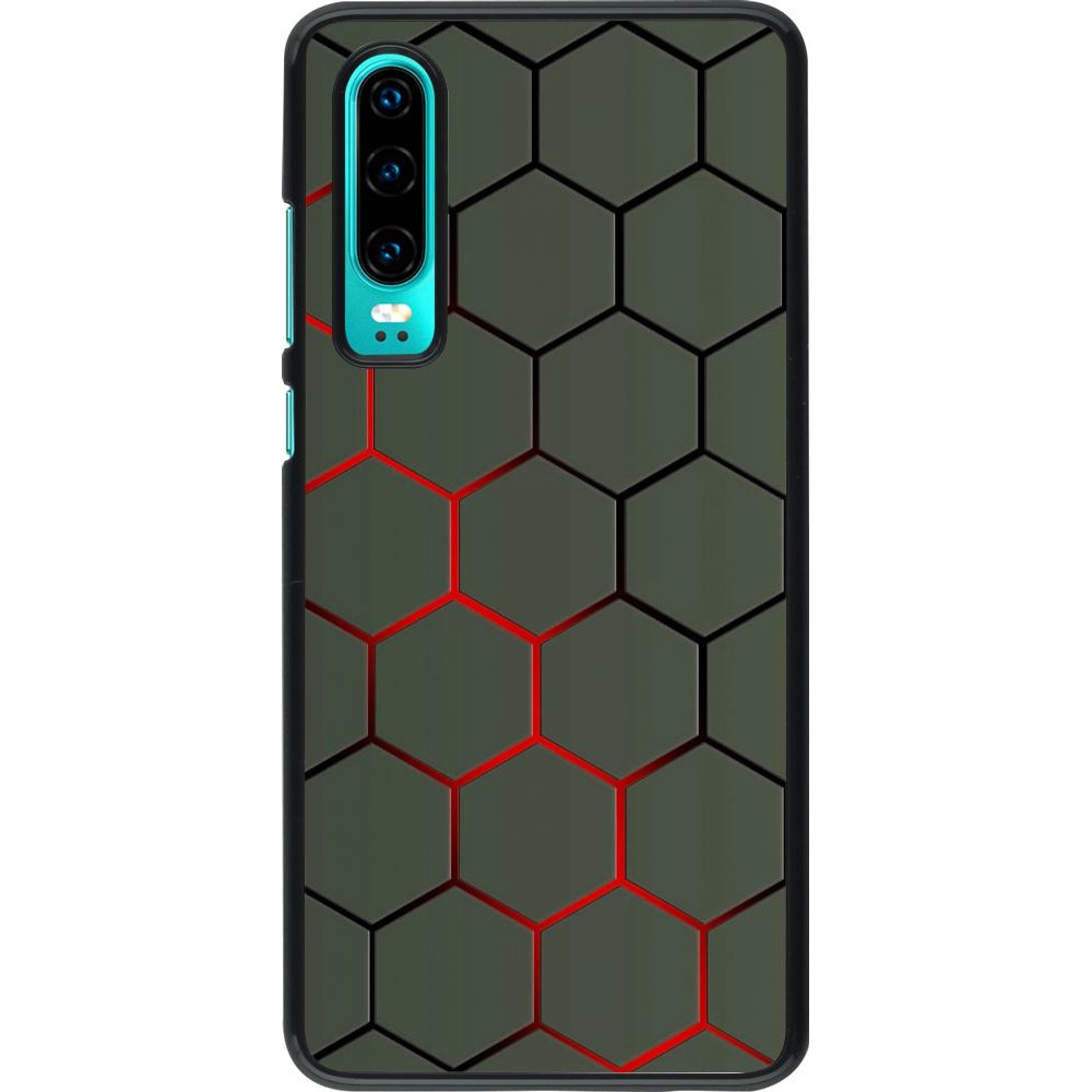 Hülle Huawei P30 - Geometric Line red
