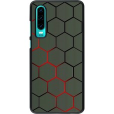 Hülle Huawei P30 - Geometric Line red