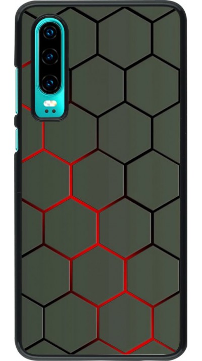 Coque Huawei P30 - Geometric Line red