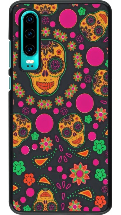 Coque Huawei P30 - Halloween 22 colorful mexican skulls