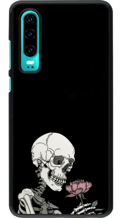 Coque Huawei P30 - Halloween 2023 rose and skeleton