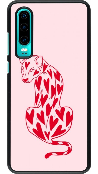 Coque Huawei P30 - Leopard with hearts 2026
