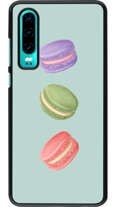 Coque Huawei P30 - Macarons on green background