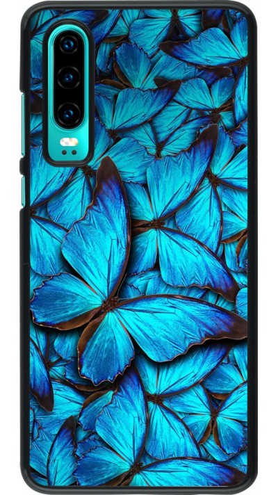 Coque Huawei P30 - Papillon - Bleu