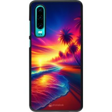 Huawei P30 Case Hülle - Strand Sonnenuntergang auffällig