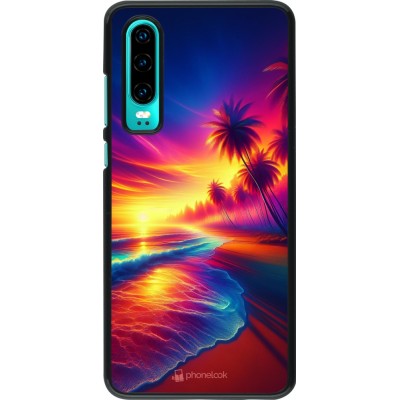 Huawei P30 Case Hülle - Strand Sonnenuntergang auffällig