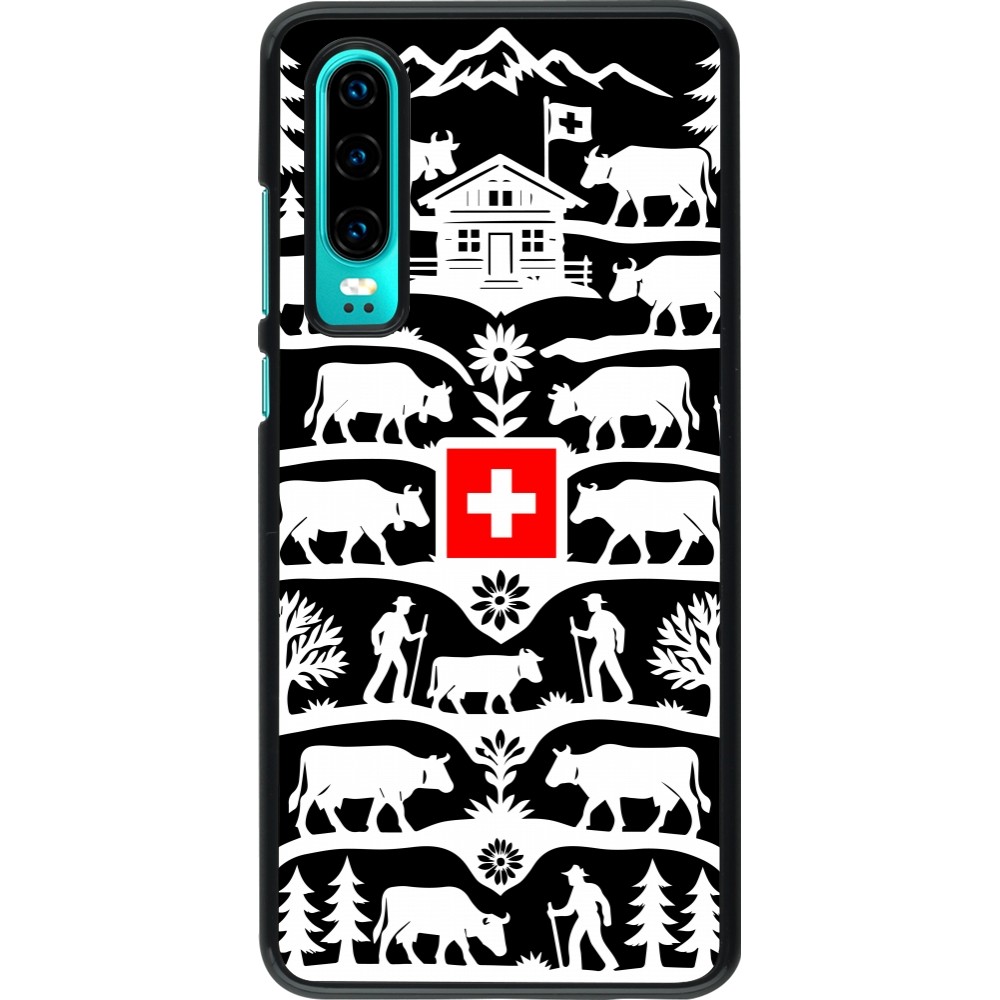 Coque Huawei P30 - Poya Suisse 3 noir