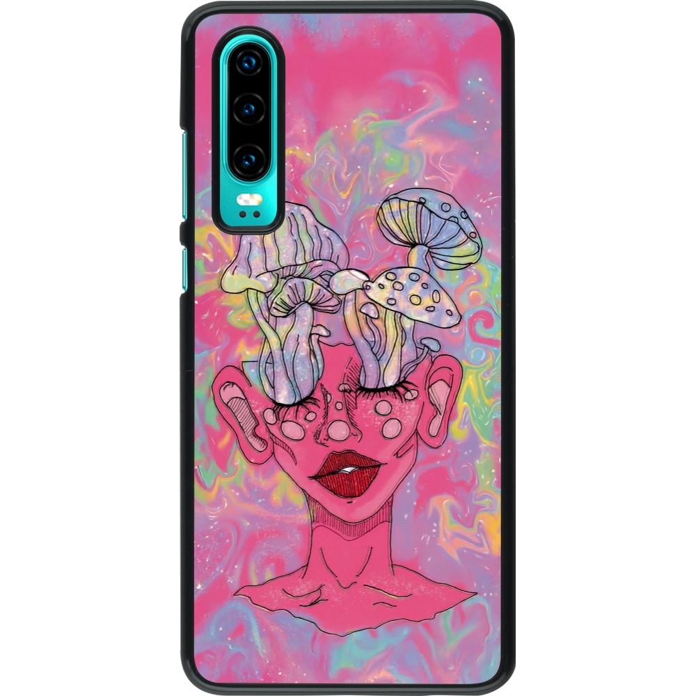 Huawei P30 Case Hülle - Psychedelic pink mushroom