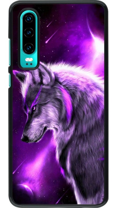 Coque Huawei P30 - Purple Sky Wolf