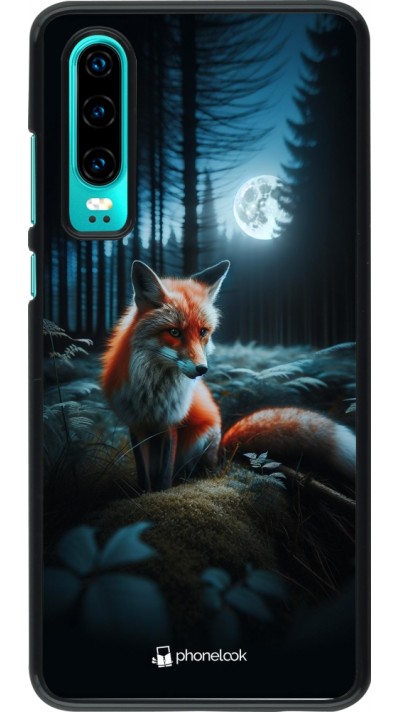 Coque Huawei P30 - Renard lune forêt