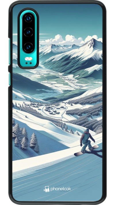 Coque Huawei P30 - Snowboarder Montagne