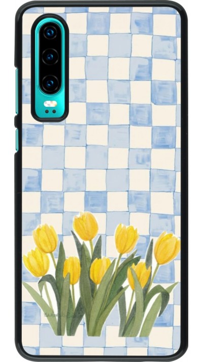 Huawei P30 Case Hülle - Blue vichy tulips Spring 2026